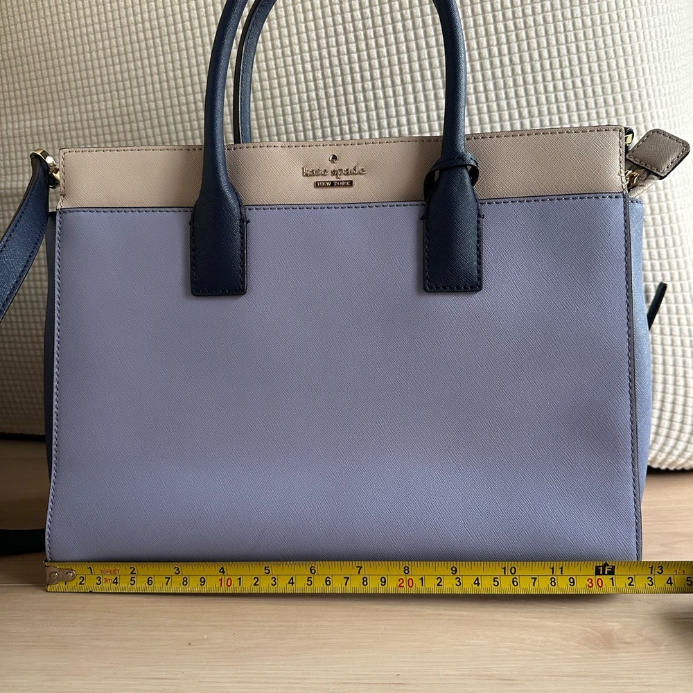 Kate Spade Cameron Satchel Crossbody Purple Blue Cream - Picture 7 of 14